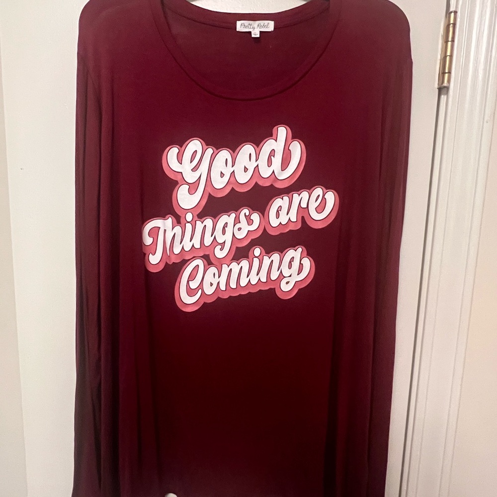 Women's Long Sleeve Tee - Burgundy